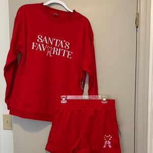Santa's Favorite Red Pajama Set NWT